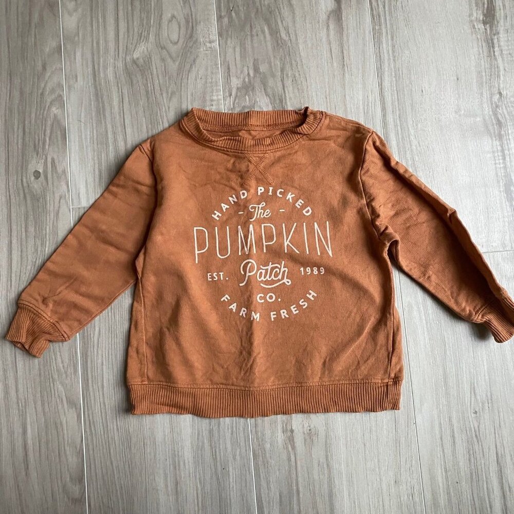 June and Grey Pumpkin Patch Sweatshirt Crew